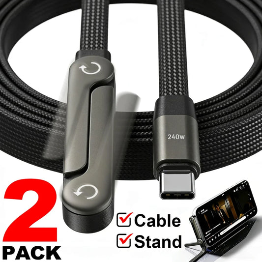 USB C-C 240W Charger Cable with Stand