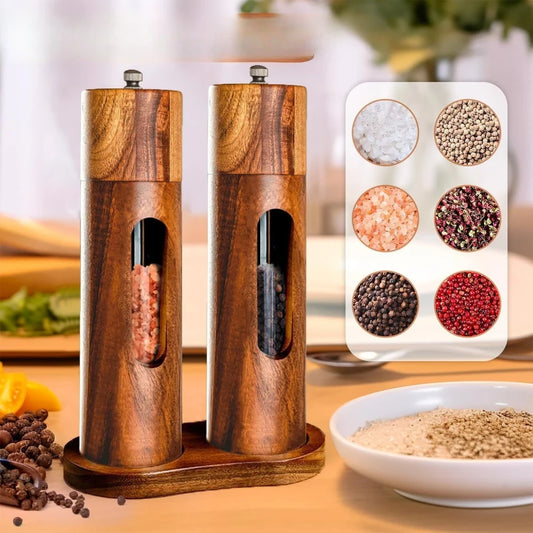 Acacia Wood Grinder Set